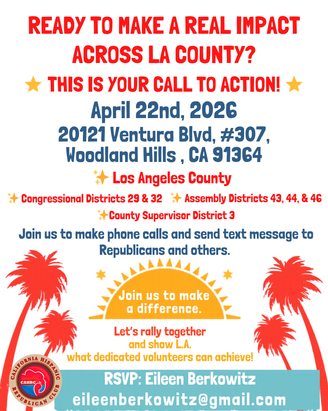 CAHRC Phone Banking Event Flyer